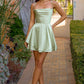 Amoris T616 Fit and Flare Satin Mini Party Dress