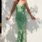 Ladivine Amoris T702 Strapless Scoop Neckline Fitted Chiffon Dress