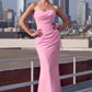 Ladivine Amoris T702 Strapless Scoop Neckline Fitted Chiffon Dress