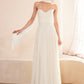 Vestido Blanco Sin Tirantes Acampanado Ladivine Amoris T703W