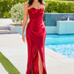 Ladivine Amoris T708 Strapless Fitted Satin Prom Gown