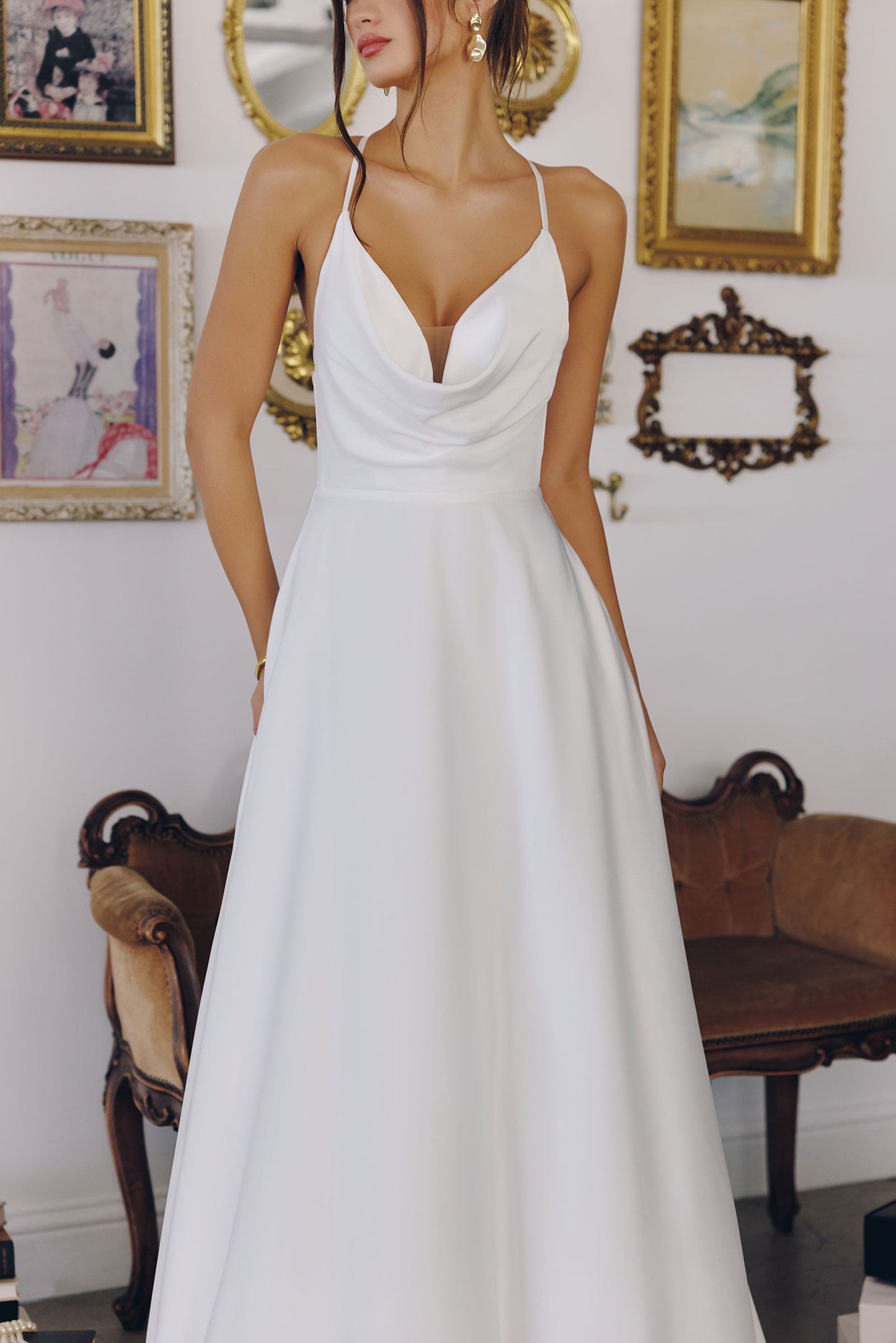 Vestido de Novia Amoris T714W de Corte A con Tirantes Delgados