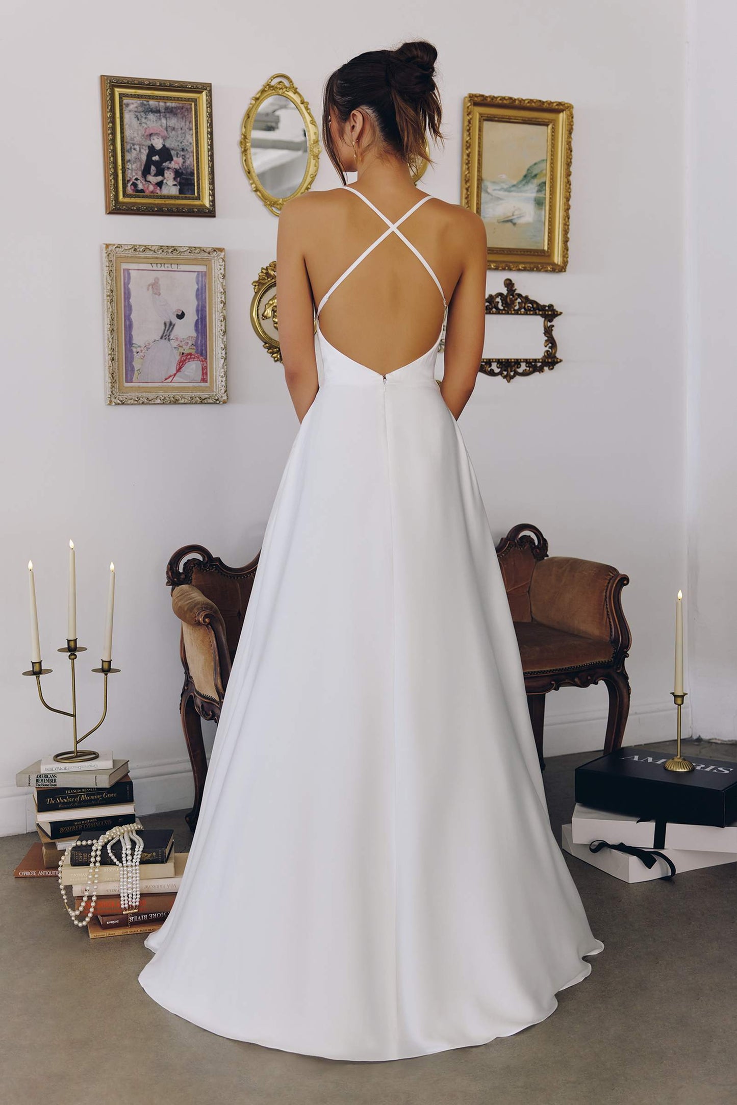 Vestido de Novia Amoris T714W de Corte A con Tirantes Delgados