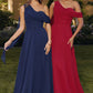 Vestido de noche largo de gasa con un solo hombro A-line Amoris T716