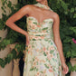 Amoris T717 Floral Chiffon A-Line Gown Corset Back