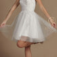 Nox Anabel T718 Short A-Line Corset Back Baby Doll Dress Tulle Skirt