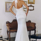 Vestido de novia de satén de corte sirena elegante de satén hasta el suelo Amoris T720W