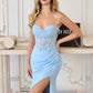 Amoris T722 Elegant Sweetheart Spaghetti Strap Corset Bodice Chiffon Gown