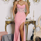 Amoris T722 Elegant Sweetheart Spaghetti Strap Corset Bodice Chiffon Gown