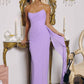 Amoris T726 Strapless Side Sash Chiffon Formal Gown