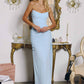 Amoris T726 Strapless Side Sash Chiffon Formal Gown