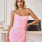 Amoris T726 Strapless Side Sash Chiffon Formal Gown