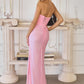 Amoris T726 Strapless Side Sash Chiffon Formal Gown