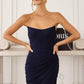 Amoris T726 Strapless Side Sash Chiffon Formal Gown