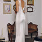 Amoris T729W Sleek Satin Adjustable Straps Fitted Off White Gown