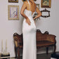 Amoris T729W Sleek Satin Adjustable Straps Fitted Off White Gown