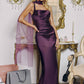 Amoris T729 Sleek Satin Adjustable Straps Fitted Gown