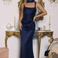 Amoris T729 Sleek Satin Adjustable Straps Fitted Gown