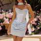 Amoris T731 Strapless Soft Crepe Draping Fitted Mini Dress