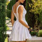 Minivestido de raso Amoris T735W con falda corta acampanada