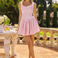 Amoris T735 Soft Satin Flared Mini Dress Adjustable Back