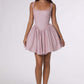 Amoris T738 Short Fitted Bodice Tiered Ruffle Mini Skirt Dress