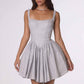 Amoris T738 Short Fitted Bodice Tiered Ruffle Mini Skirt Dress