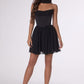 Vestido de chifón mini sin tirantes corte A Amoris T740