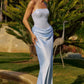Amoris T744 Strapless Sequin Bodice Satin Skirt Formal Dress