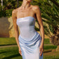 Amoris T744 Strapless Sequin Bodice Satin Skirt Formal Dress