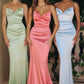 Amoris T818 Long Fitted Stretch Satin Evening Dress