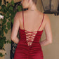 Amoris T818 Long Fitted Stretch Satin Evening Dress