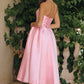 Amoris T822 Elegante Vestido Midi de Mikado sin Tirantes Atemporal
