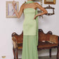 Vestido Amoris T825 sin tirantes con corpiño de satén y falda plisada de gasa