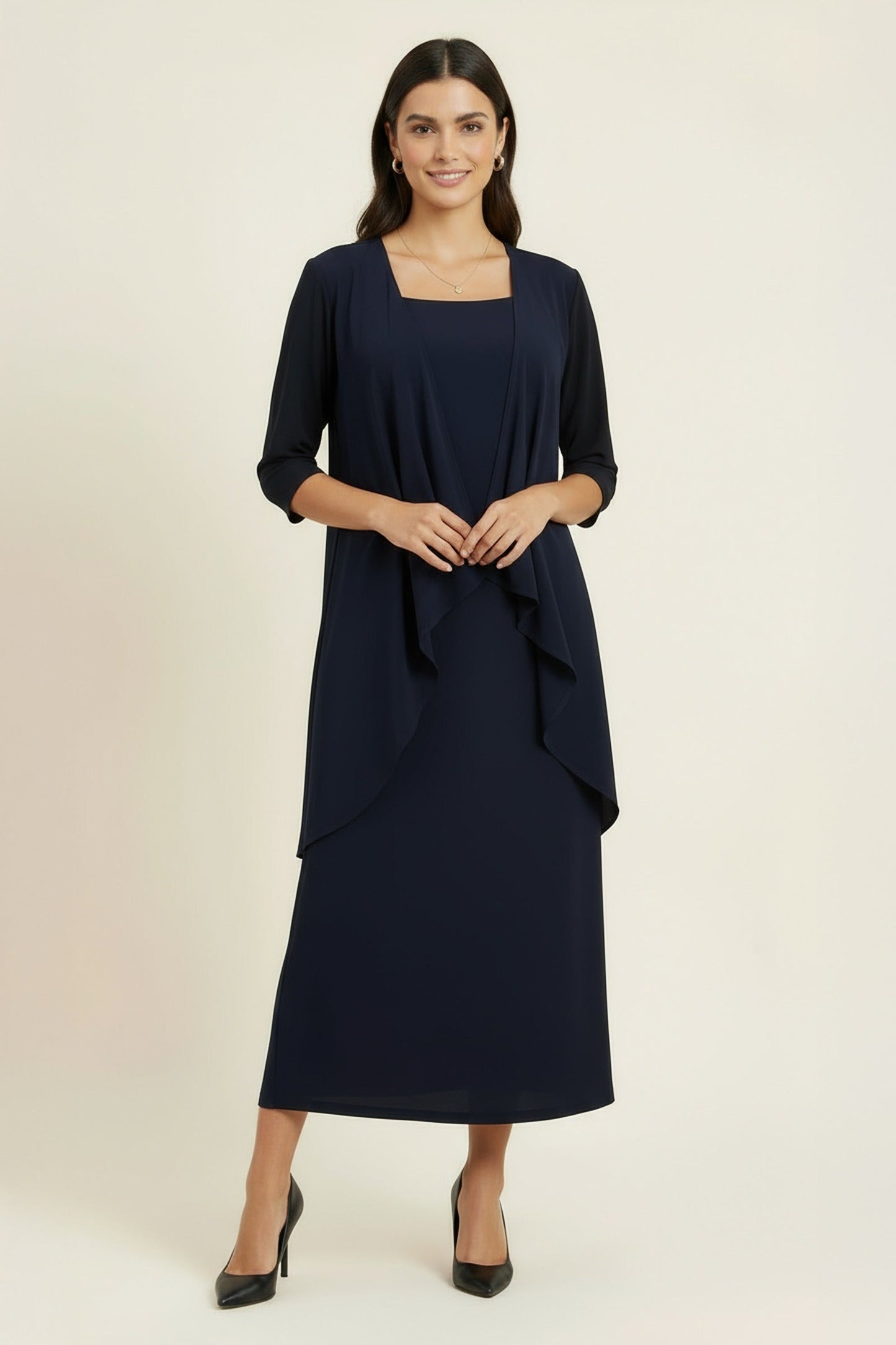 Vestido de noche semiformal de 2 piezas Amoris T9000