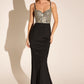 Vestido largo de fiesta Ladivine Amoris T9002 ajustado con corpiño embellecido