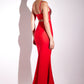 Vestido largo de fiesta Ladivine Amoris T9002 ajustado con corpiño embellecido