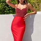 Vestido largo de fiesta Ladivine Amoris T9002 ajustado con corpiño embellecido