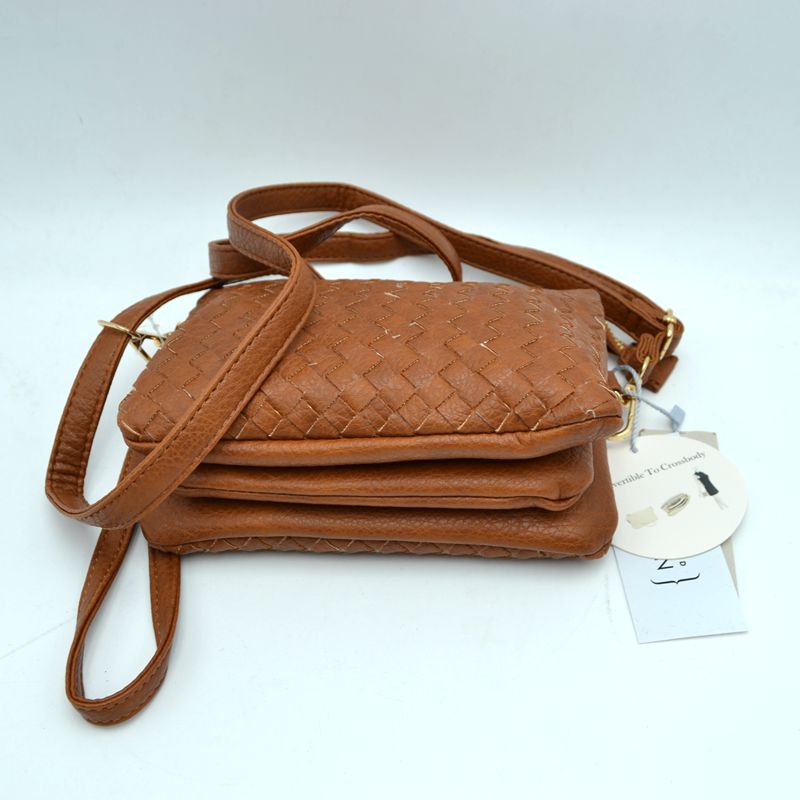 Woven 2-in-1 Crossbody Bag and Wristlet Clutch