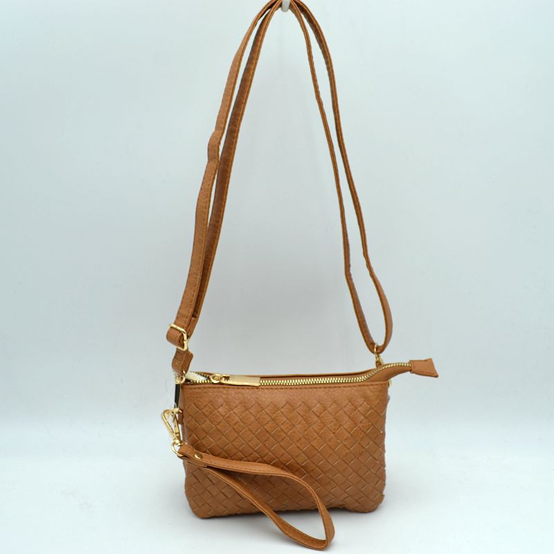 Woven 2-in-1 Crossbody Bag and Wristlet Clutch