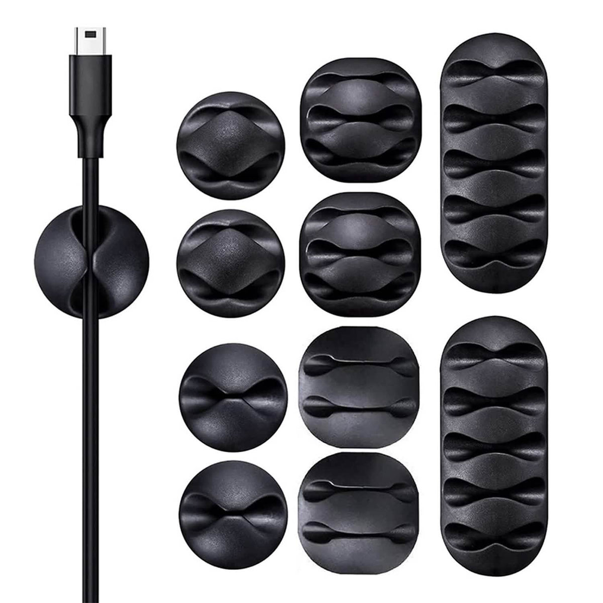 Paquete de 10: Clips autoadhesivos para cables, para organizar cables y alambres