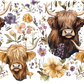 Wildflower Highland Cow Glass Cups