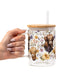 Wildflower Highland Cow Glass Cups