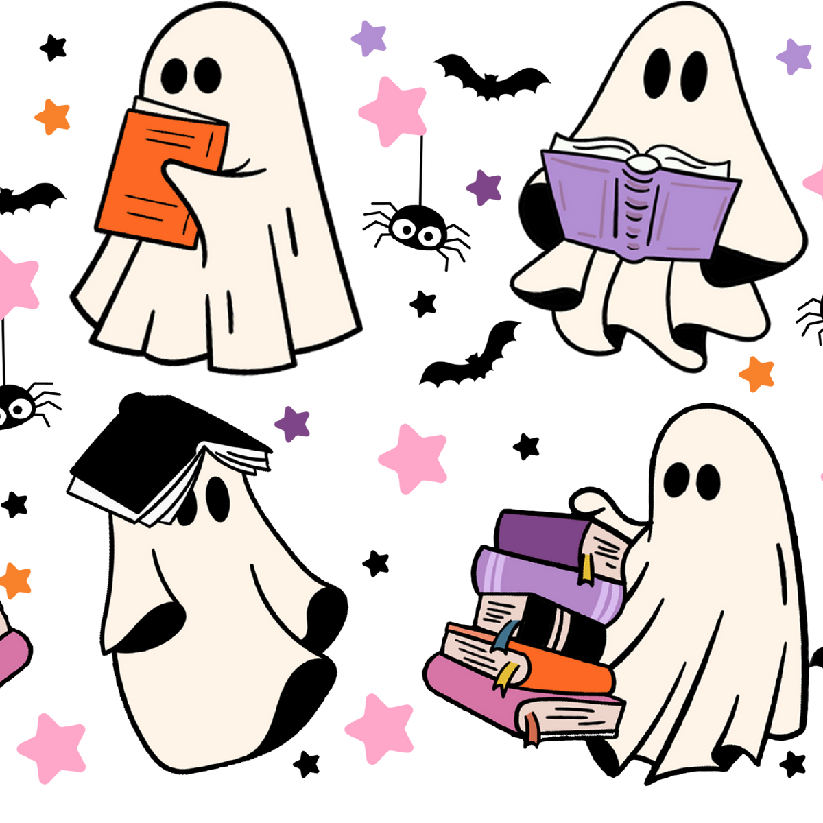 Ghosts and Books Glass Cups