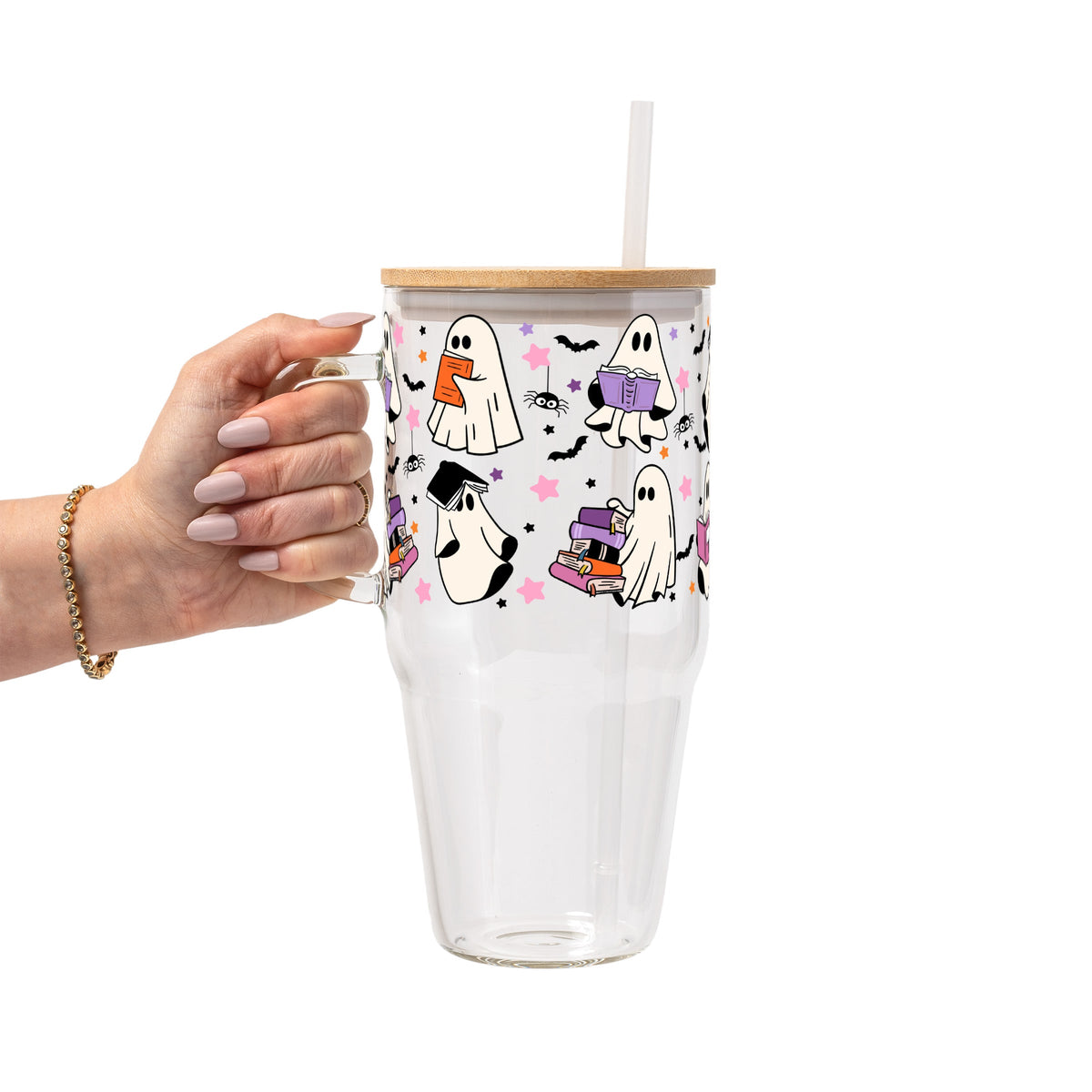 Ghosts and Books Glass Cups