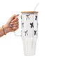 Vasos de cristal con lazos coquette negros