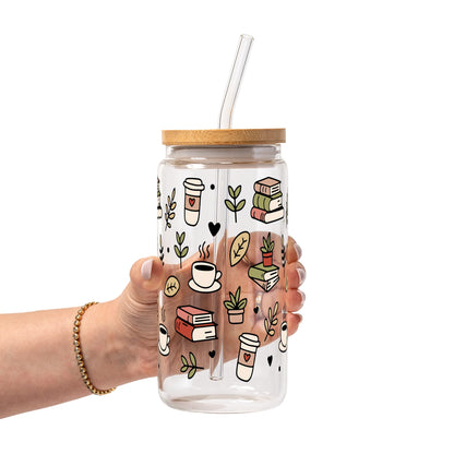 Bookish Book Lover Glass Cups