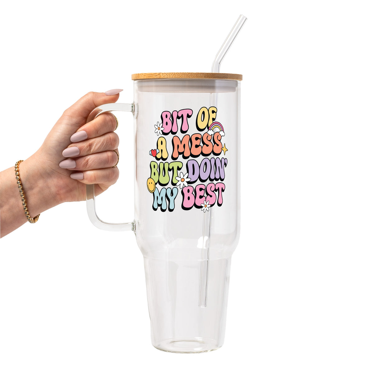 Bit Of A Mess Glass Cups