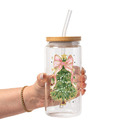 Cozy Christmas Trees Glass Cups