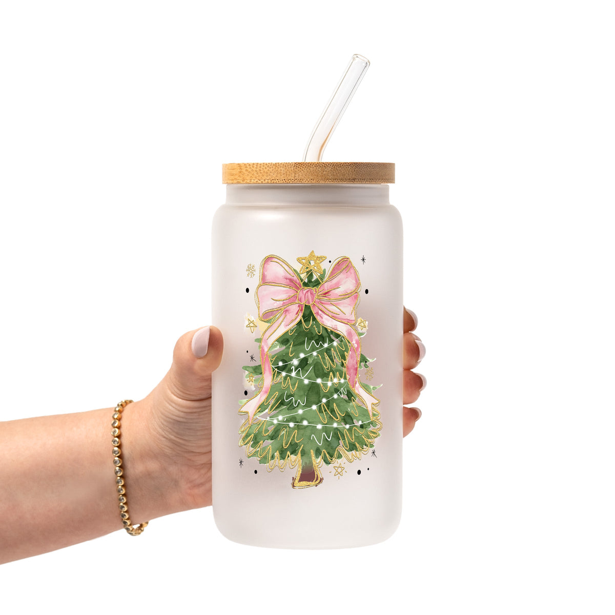 Cozy Christmas Trees Glass Cups